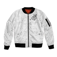 Art Skull Sleeve Zip Bomber Jacket Rock Paper Scissors Throat Punch I Win - Wonder Print Shop