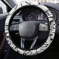 Art Skull Steering Wheel Cover Rock Paper Scissors Throat Punch I Win - Wonder Print Shop