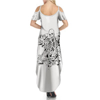 Art Skull Summer Maxi Dress Rock Paper Scissors Throat Punch I Win - Wonder Print Shop