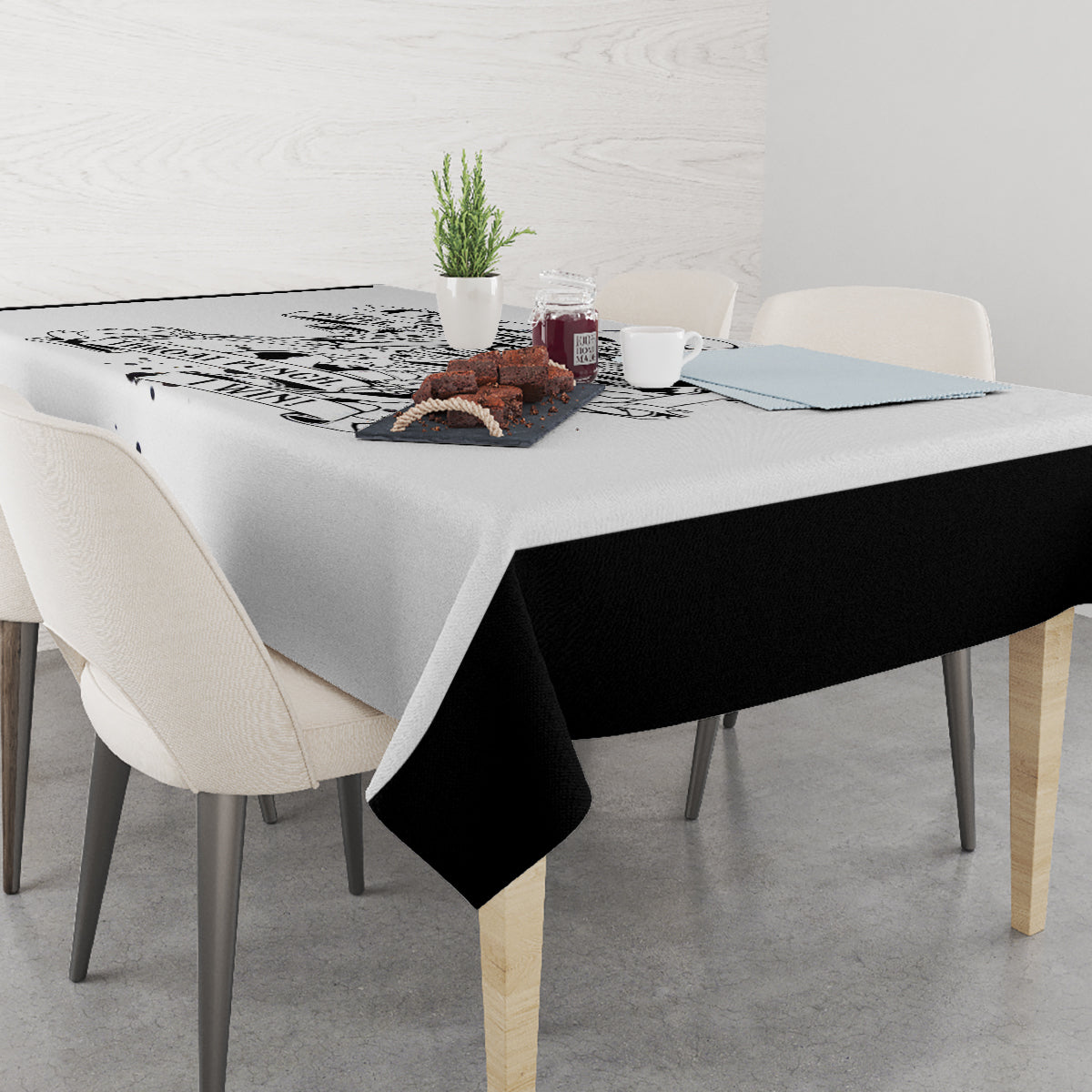 Art Skull Tablecloth Rock Paper Scissors Throat Punch I Win - Wonder Print Shop