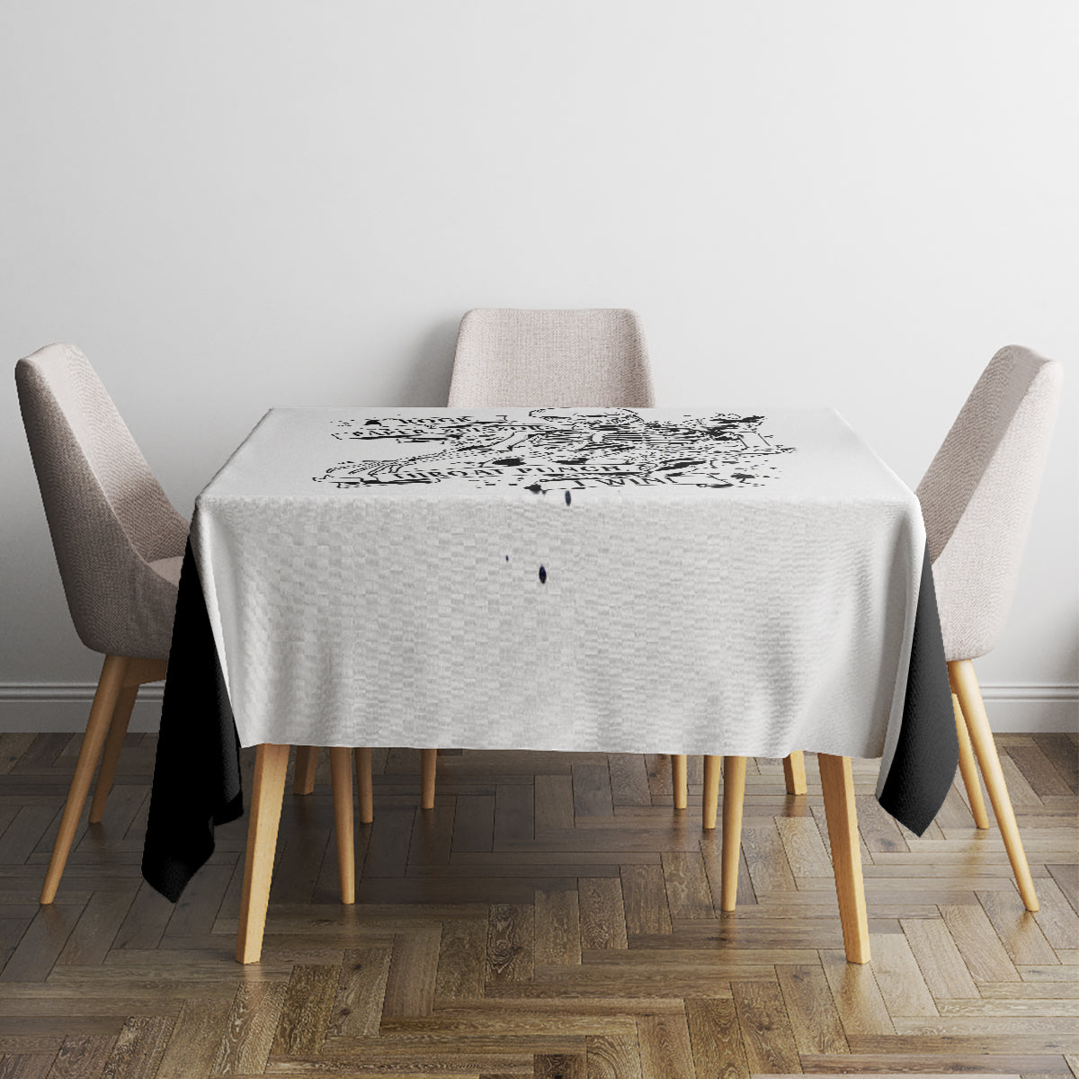 Art Skull Tablecloth Rock Paper Scissors Throat Punch I Win - Wonder Print Shop
