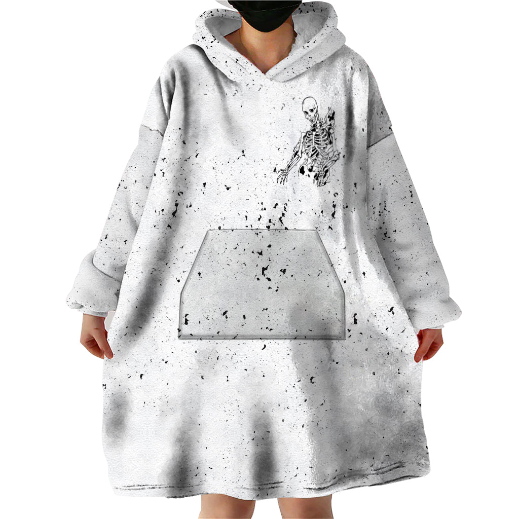 Art Skull Wearable Blanket Hoodie Rock Paper Scissors Throat Punch I Win - Wonder Print Shop
