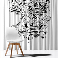 Art Skull Window Curtain Rock Paper Scissors Throat Punch I Win - Wonder Print Shop