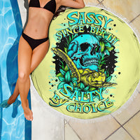 Turtle Skull Beach Blanket Sassy Since Birth Salty By Choice - Wonder Print Shop