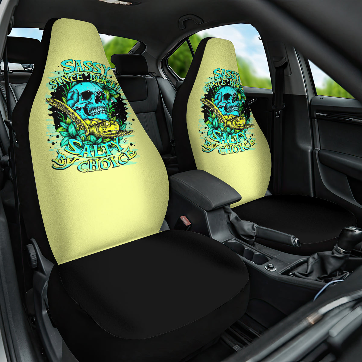 Turtle Skull Car Seat Cover Sassy Since Birth Salty By Choice - Wonder Print Shop