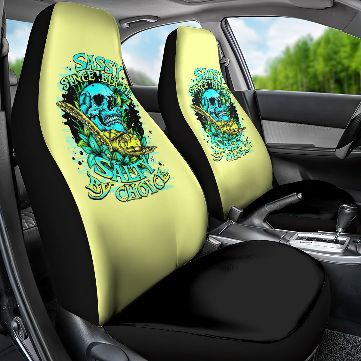 Turtle Skull Car Seat Cover Sassy Since Birth Salty By Choice - Wonder Print Shop