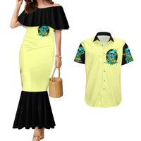 Turtle Skull Couples Matching Mermaid Dress and Hawaiian Shirt Sassy Since Birth Salty By Choice - Wonder Print Shop