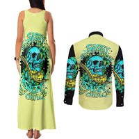 Turtle Skull Couples Matching Tank Maxi Dress and Long Sleeve Button Shirts Sassy Since Birth Salty By Choice - Wonder Print Shop
