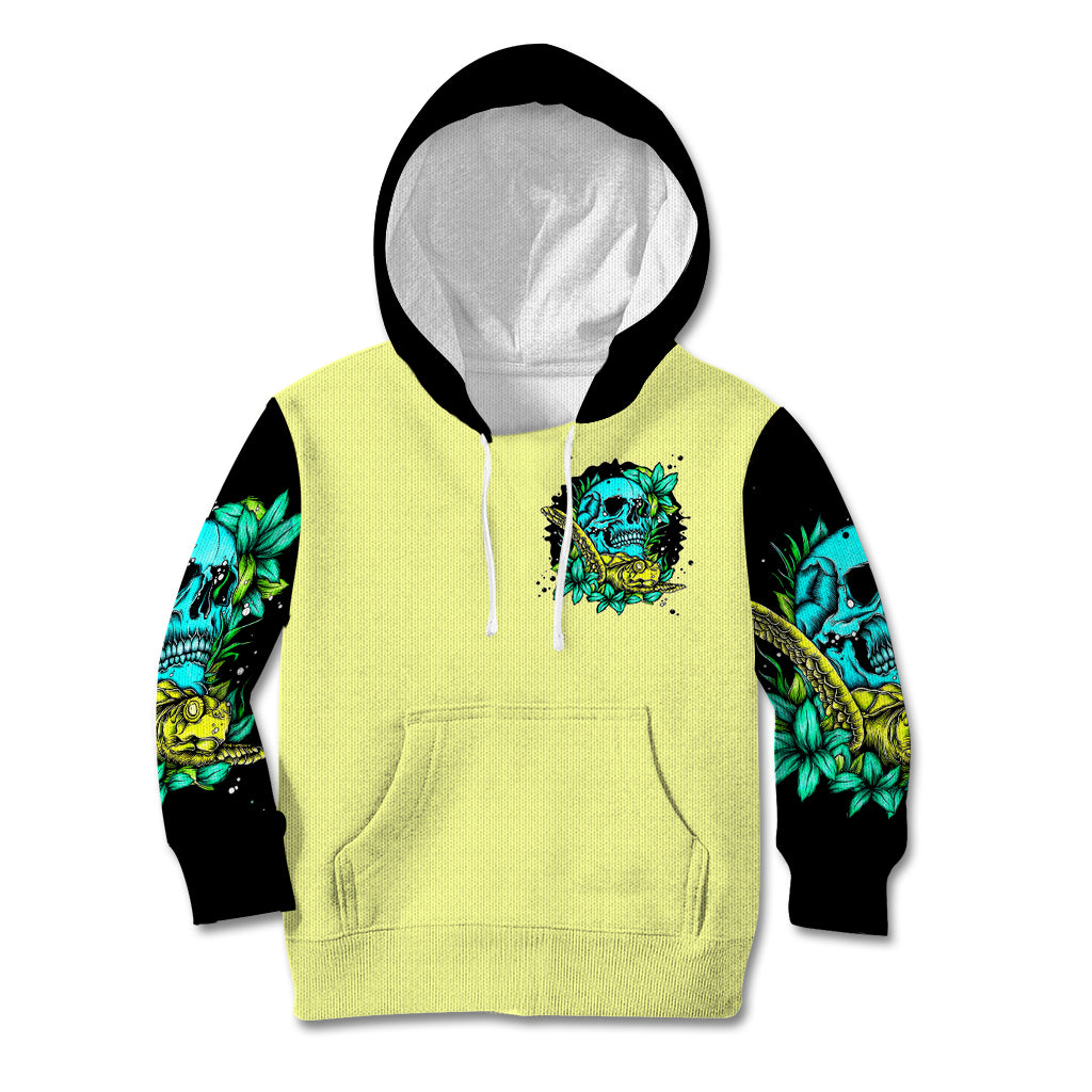 Turtle Skull Kid Hoodie Sassy Since Birth Salty By Choice - Wonder Print Shop