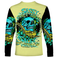 Turtle Skull Long Sleeve Shirt Sassy Since Birth Salty By Choice - Wonder Print Shop