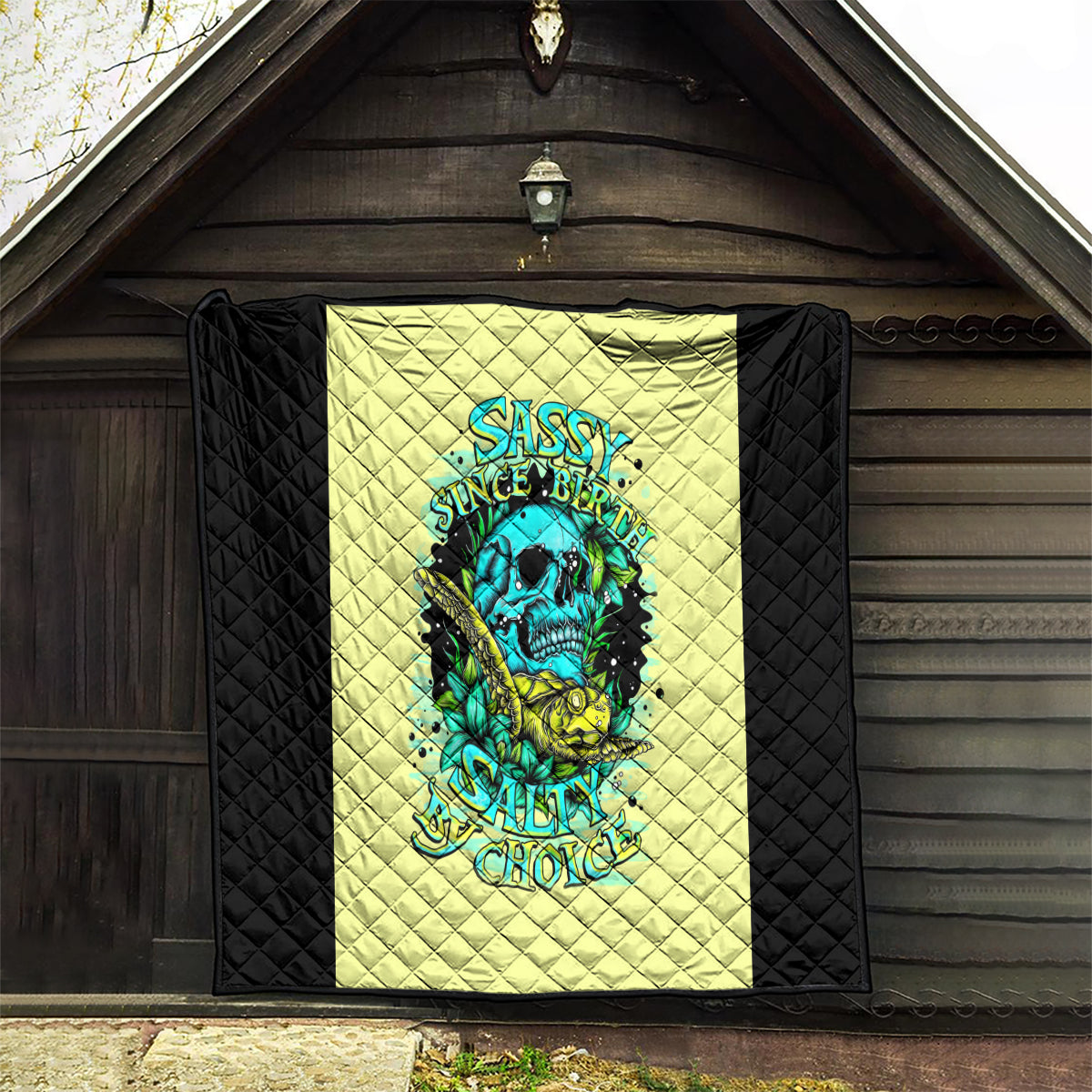 Turtle Skull Quilt Sassy Since Birth Salty By Choice - Wonder Print Shop
