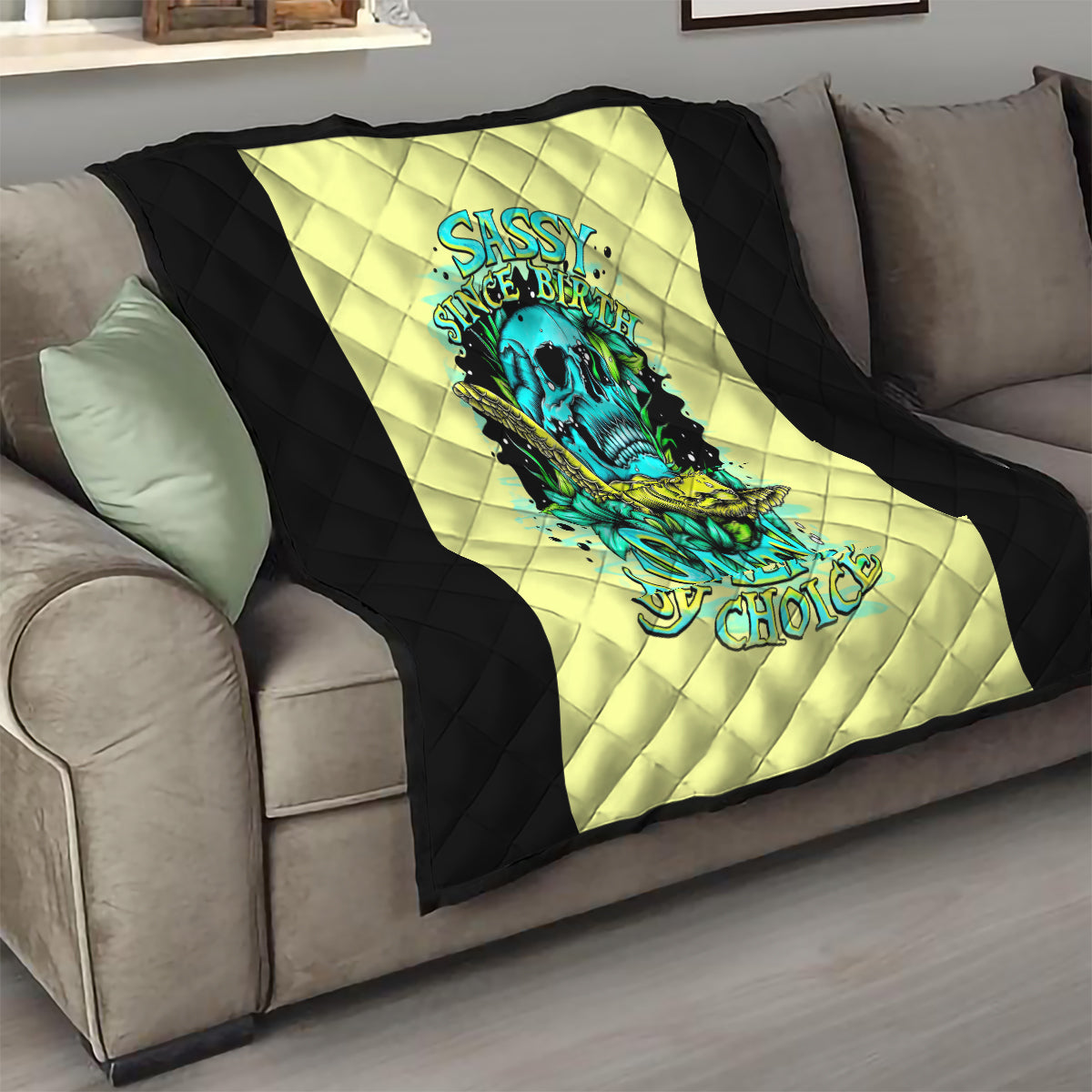 Turtle Skull Quilt Sassy Since Birth Salty By Choice - Wonder Print Shop