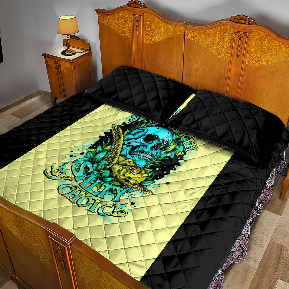 Turtle Skull Quilt Bed Set Sassy Since Birth Salty By Choice - Wonder Print Shop