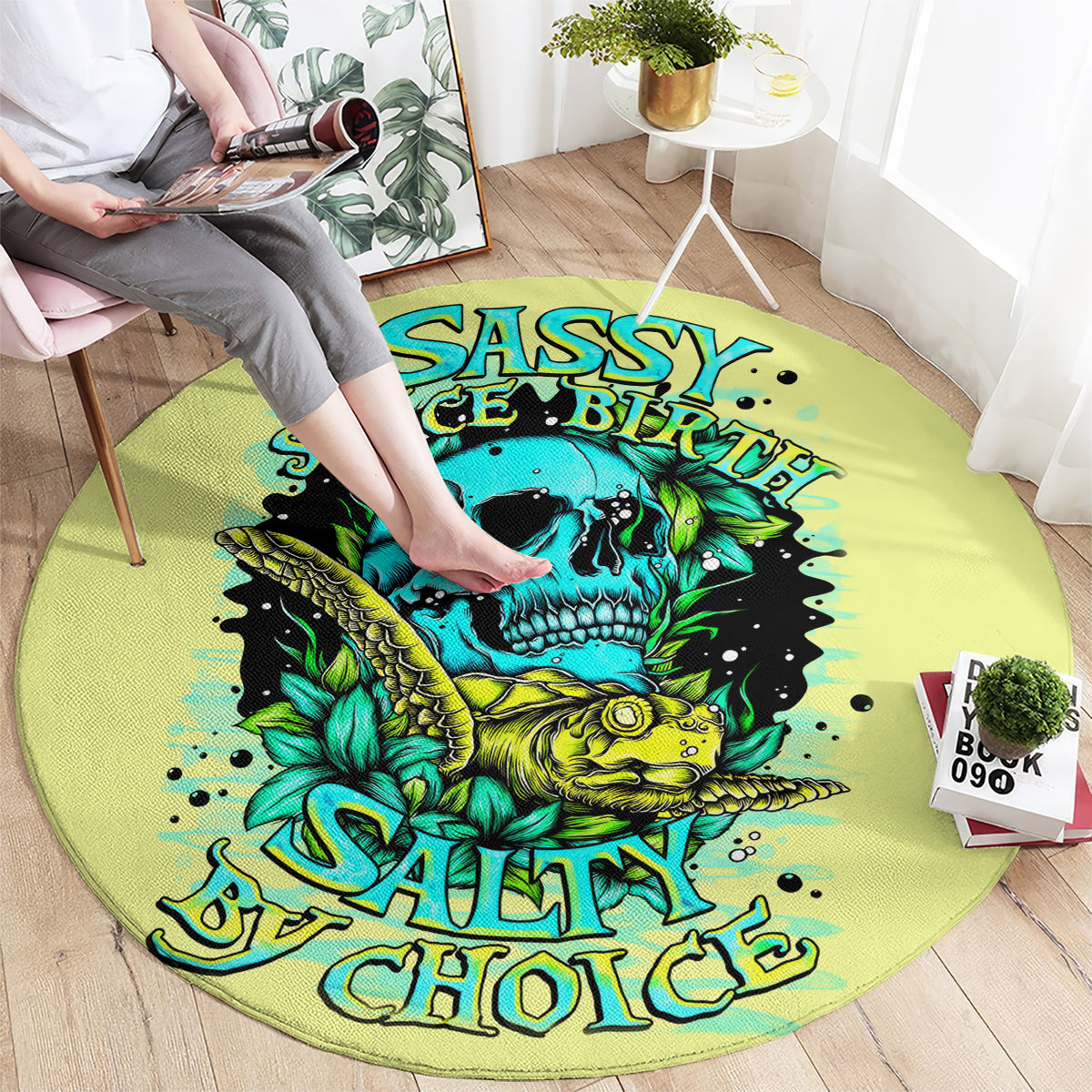turtle-skull-round-carpet-sassy-since-birth-salty-by-choice