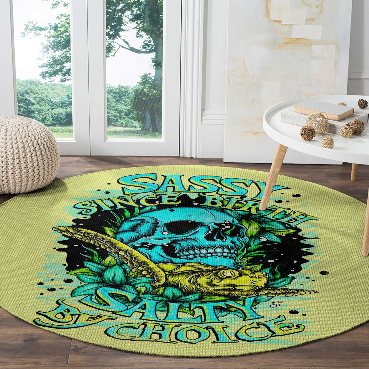 turtle-skull-round-carpet-sassy-since-birth-salty-by-choice