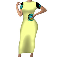 Turtle Skull Short Sleeve Bodycon Dress Sassy Since Birth Salty By Choice - Wonder Print Shop