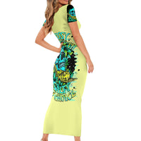 Turtle Skull Short Sleeve Bodycon Dress Sassy Since Birth Salty By Choice - Wonder Print Shop