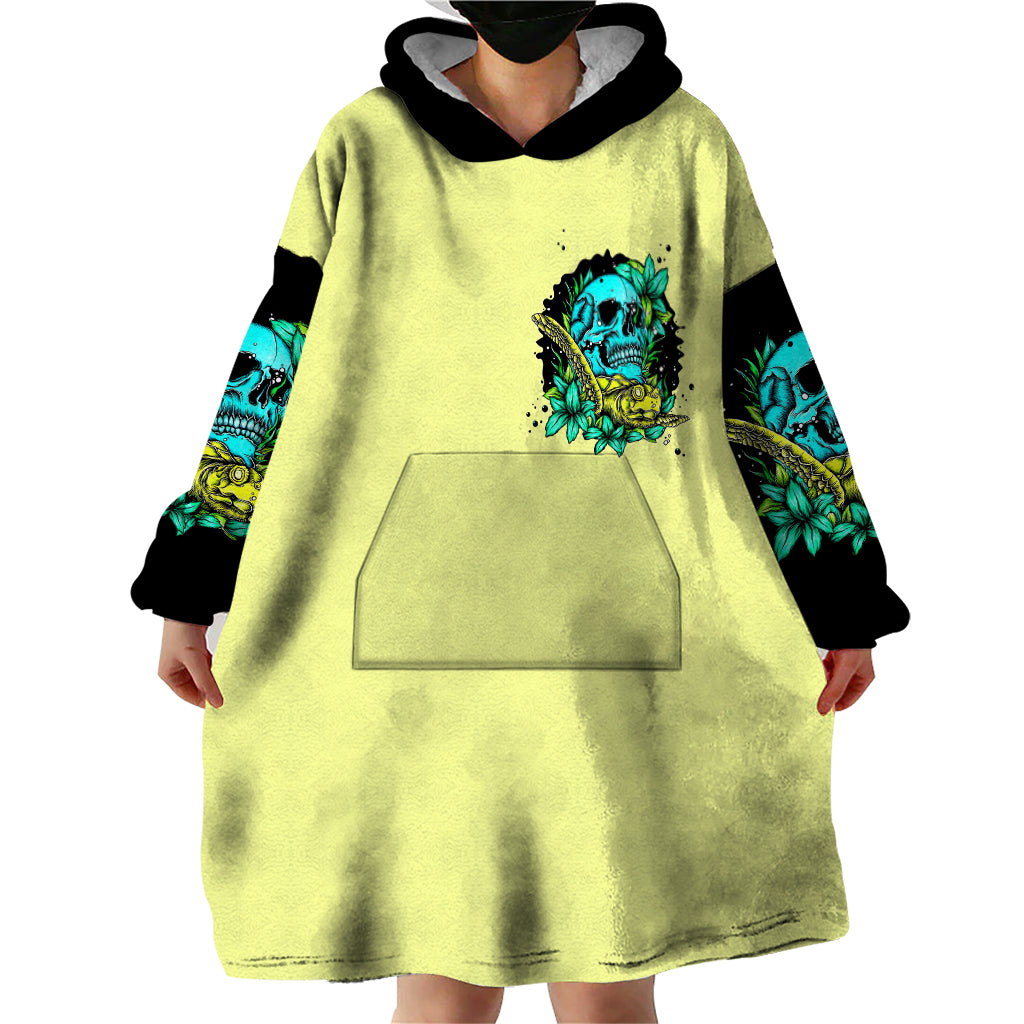Turtle Skull Wearable Blanket Hoodie Sassy Since Birth Salty By Choice - Wonder Print Shop