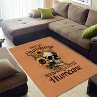 Sunflower Skull Area Rug She Is Sunshine Mixed With A Little Hurricance - Wonder Print Shop