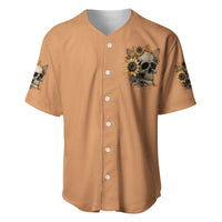 Sunflower Skull Baseball Jersey She Is Sunshine Mixed With A Little Hurricance - Wonder Print Shop