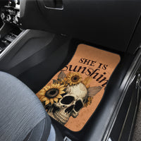 Sunflower Skull Car Mats She Is Sunshine Mixed With A Little Hurricance - Wonder Print Shop