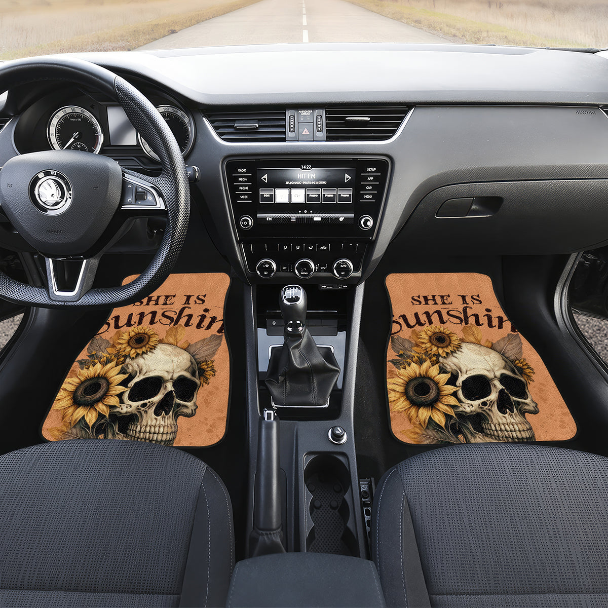 Sunflower Skull Car Mats She Is Sunshine Mixed With A Little Hurricance - Wonder Print Shop