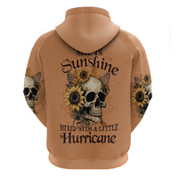 Sunflower Skull Hoodie She Is Sunshine Mixed With A Little Hurricance - Wonder Print Shop