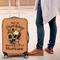 Sunflower Skull Luggage Cover She Is Sunshine Mixed With A Little Hurricance - Wonder Print Shop
