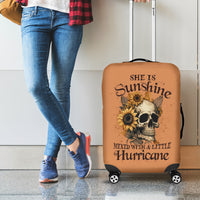 Sunflower Skull Luggage Cover She Is Sunshine Mixed With A Little Hurricance - Wonder Print Shop