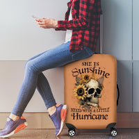 Sunflower Skull Luggage Cover She Is Sunshine Mixed With A Little Hurricance - Wonder Print Shop