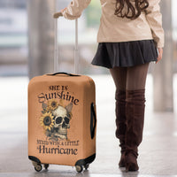 Sunflower Skull Luggage Cover She Is Sunshine Mixed With A Little Hurricance - Wonder Print Shop