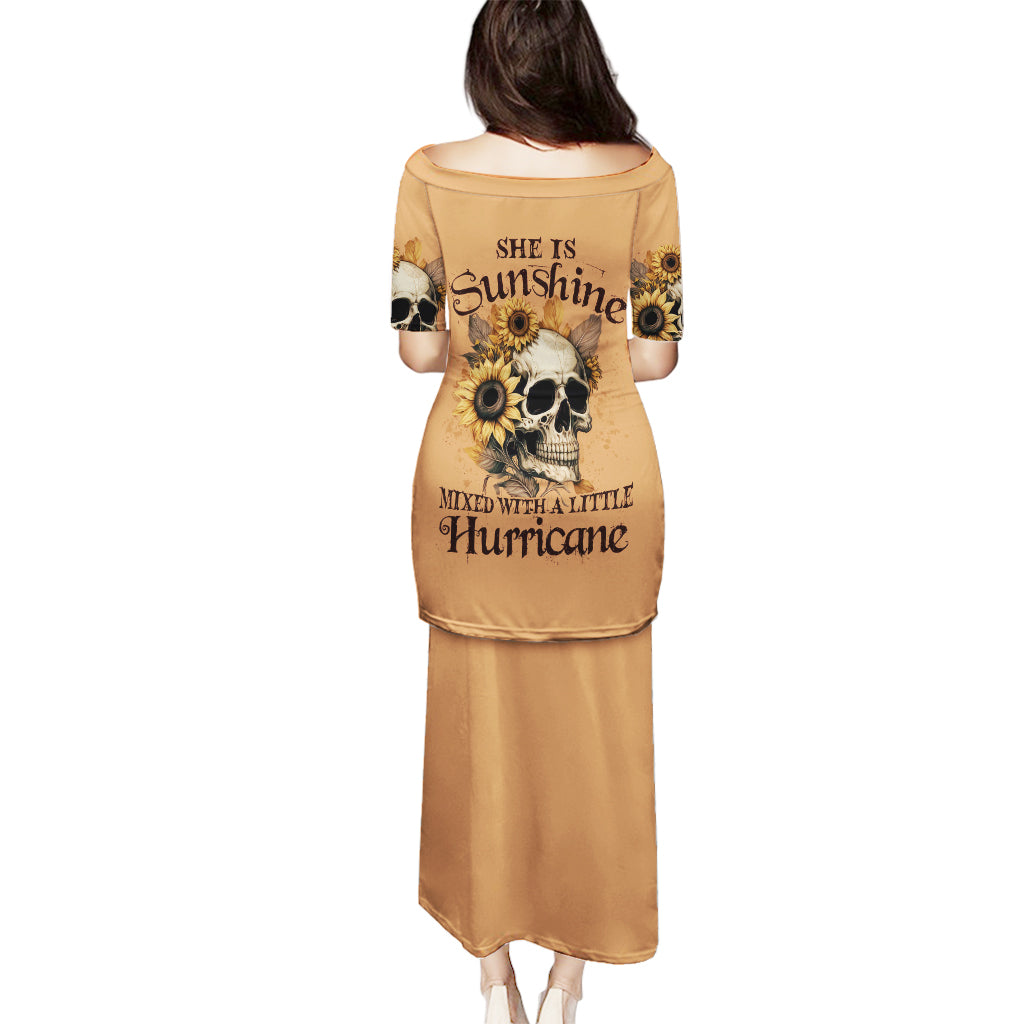 Sunflower Skull Puletasi She Is Sunshine Mixed With A Little Hurricance - Wonder Print Shop