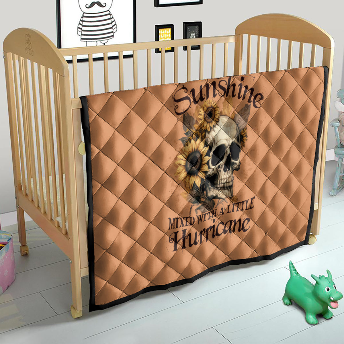 Sunflower Skull Quilt She Is Sunshine Mixed With A Little Hurricance - Wonder Print Shop