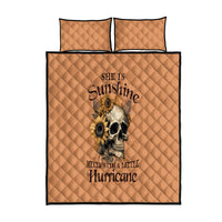 Sunflower Skull Quilt Bed Set She Is Sunshine Mixed With A Little Hurricance - Wonder Print Shop