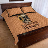 Sunflower Skull Quilt Bed Set She Is Sunshine Mixed With A Little Hurricance - Wonder Print Shop