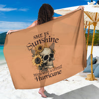 Sunflower Skull Sarong She Is Sunshine Mixed With A Little Hurricance - Wonder Print Shop