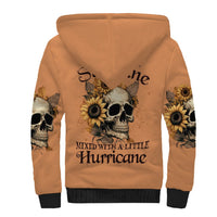 Sunflower Skull Sherpa Hoodie She Is Sunshine Mixed With A Little Hurricance - Wonder Print Shop