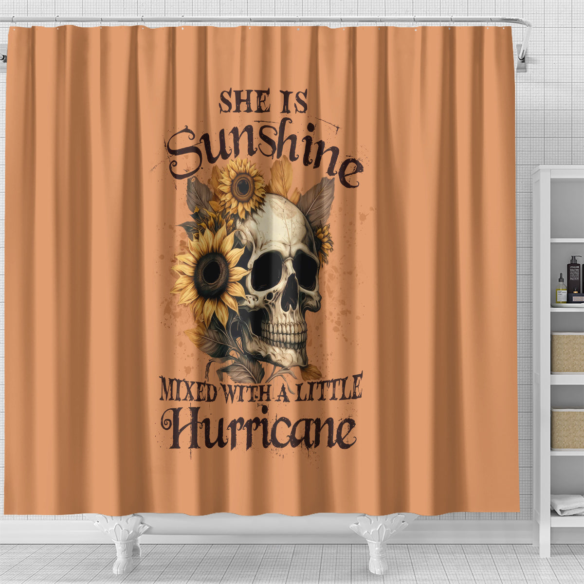 sunflower-skull-shower-curtain-she-is-sunshine-mixed-with-a-little-hurricance