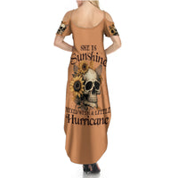 Sunflower Skull Summer Maxi Dress She Is Sunshine Mixed With A Little Hurricance - Wonder Print Shop