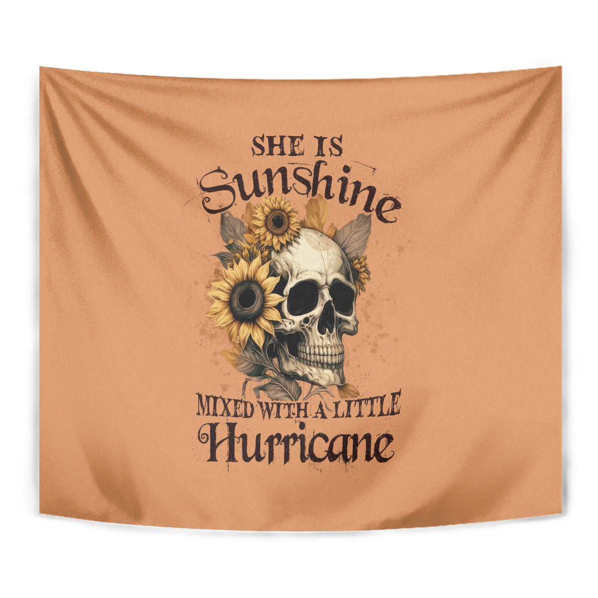 Sunflower Skull Tapestry She Is Sunshine Mixed With A Little Hurricance - Wonder Print Shop