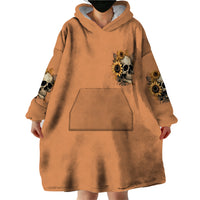 Sunflower Skull Wearable Blanket Hoodie She Is Sunshine Mixed With A Little Hurricance - Wonder Print Shop