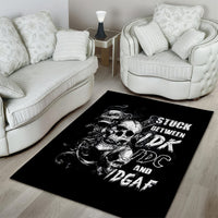 Three Skull Area Rug Stuck Between Idk Idc And Idgaf - Wonder Print Shop
