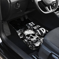 Three Skull Car Mats Stuck Between Idk Idc And Idgaf - Wonder Print Shop