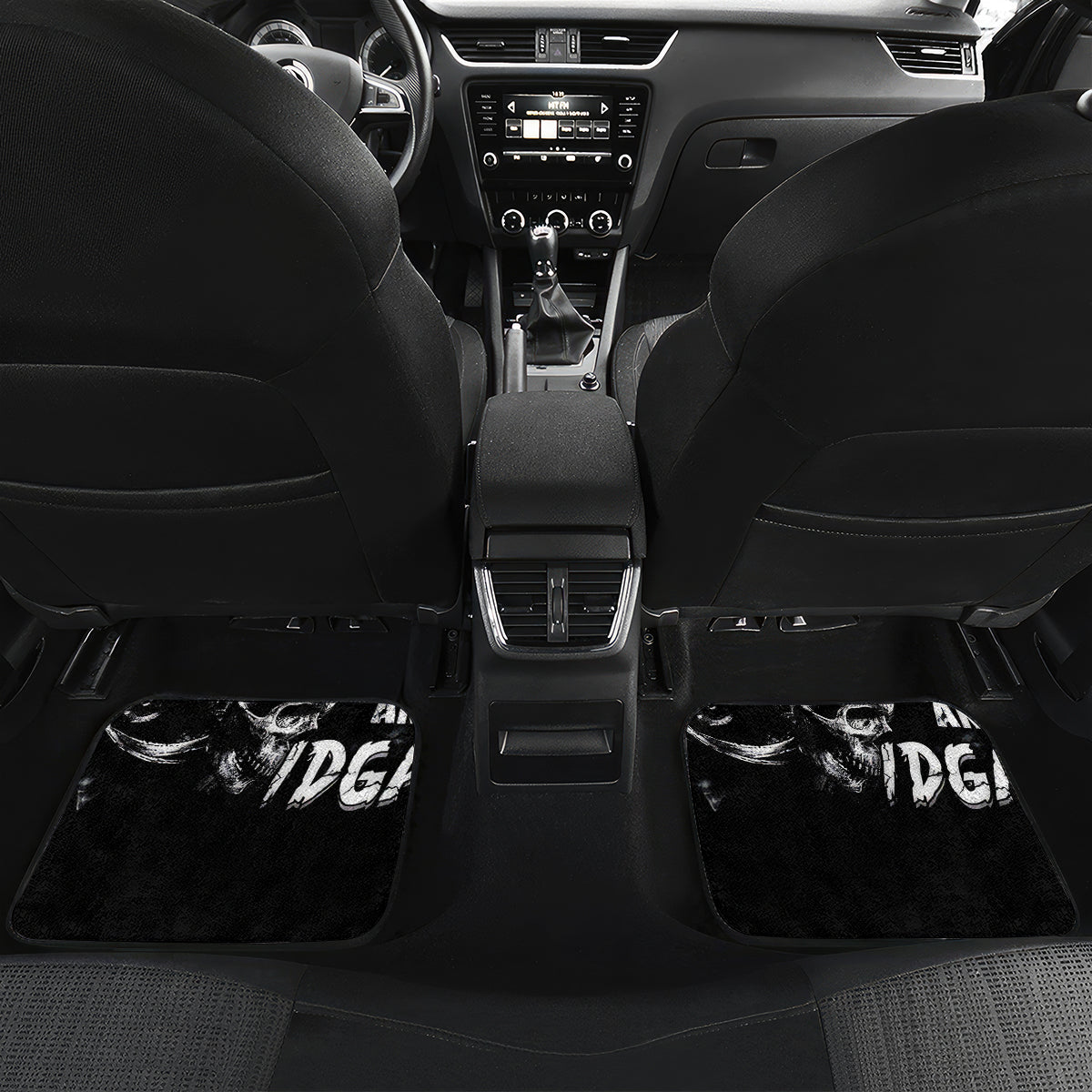 Three Skull Car Mats Stuck Between Idk Idc And Idgaf - Wonder Print Shop