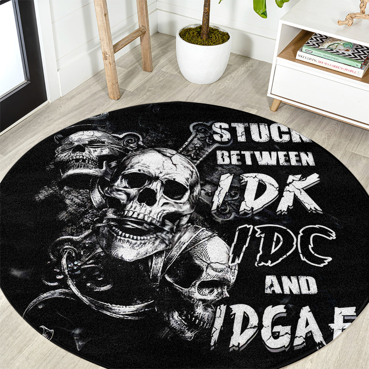 three-skull-round-carpet-stuck-between-idk-idc-and-idgaf