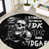 three-skull-round-carpet-stuck-between-idk-idc-and-idgaf