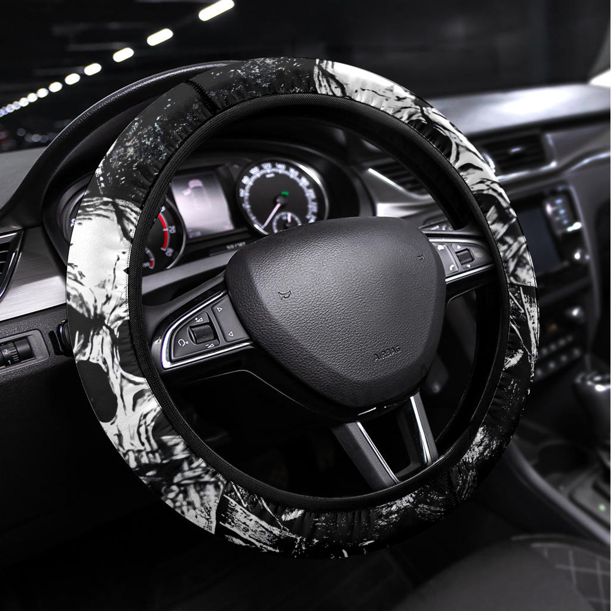 Three Skull Steering Wheel Cover Stuck Between Idk Idc And Idgaf - Wonder Print Shop