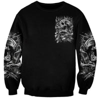 Three Skull Sweatshirt Stuck Between Idk Idc And Idgaf - Wonder Print Shop