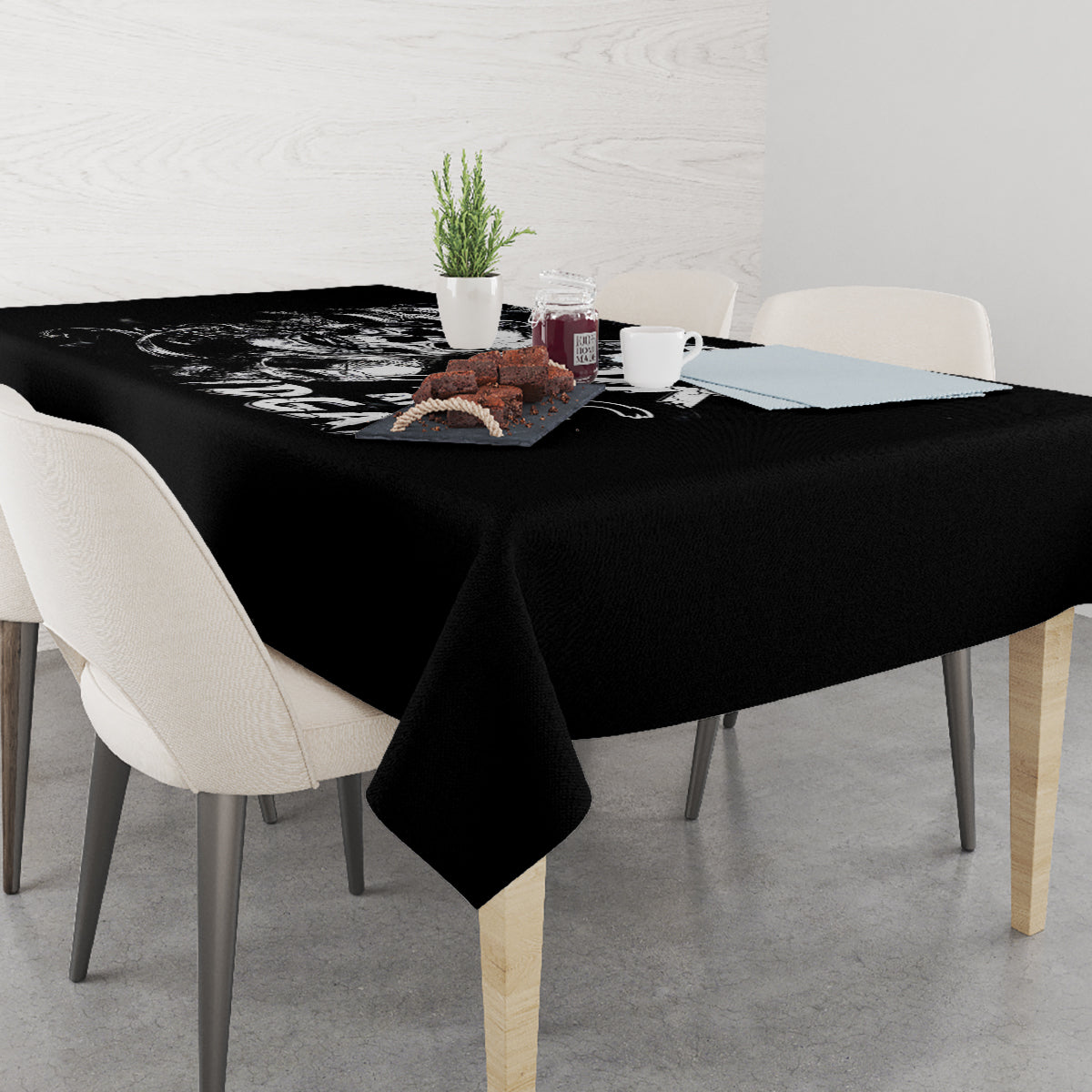 Three Skull Tablecloth Stuck Between Idk Idc And Idgaf - Wonder Print Shop
