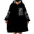 Three Skull Wearable Blanket Hoodie Stuck Between Idk Idc And Idgaf - Wonder Print Shop